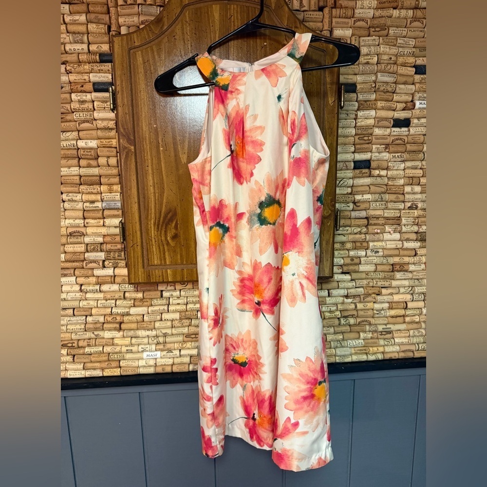 Donna Morgan high neck floral midi dress size 2 flowy cottage